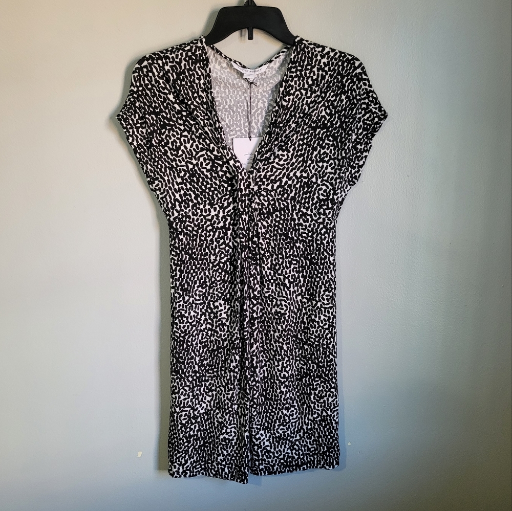 NWT Diane von Furstenberg Natalie Dress in Tiny Marks Black